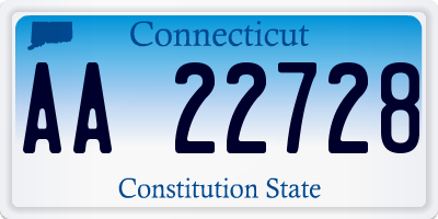 CT license plate AA22728