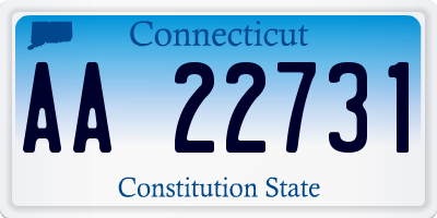 CT license plate AA22731