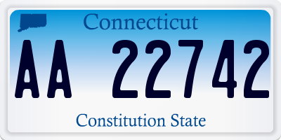 CT license plate AA22742