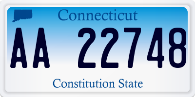 CT license plate AA22748