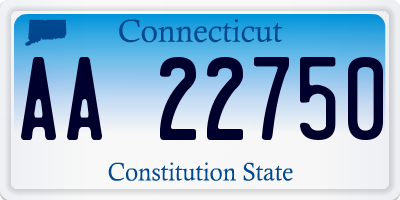 CT license plate AA22750