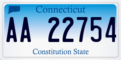 CT license plate AA22754