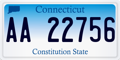 CT license plate AA22756