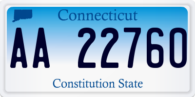 CT license plate AA22760