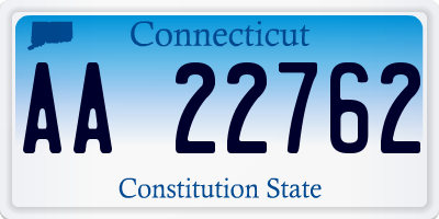 CT license plate AA22762