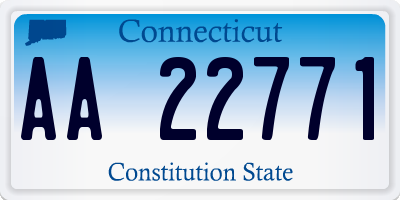 CT license plate AA22771