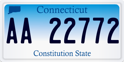 CT license plate AA22772