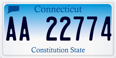 CT license plate AA22774