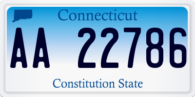 CT license plate AA22786