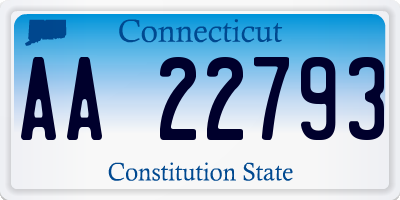 CT license plate AA22793