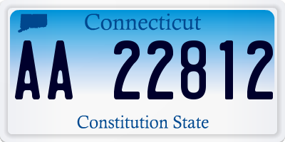 CT license plate AA22812