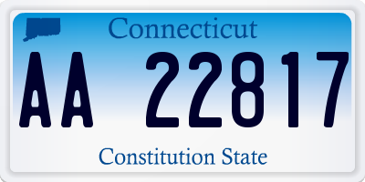 CT license plate AA22817