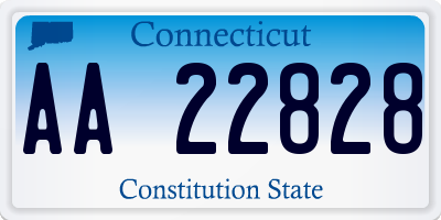 CT license plate AA22828