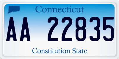 CT license plate AA22835