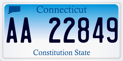 CT license plate AA22849