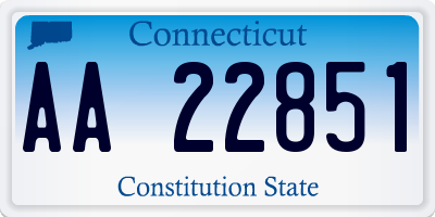 CT license plate AA22851