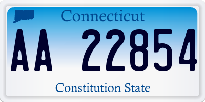 CT license plate AA22854