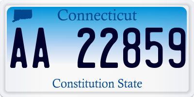 CT license plate AA22859