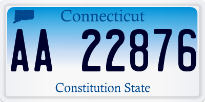 CT license plate AA22876