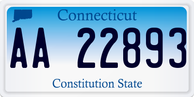 CT license plate AA22893