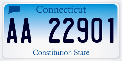 CT license plate AA22901