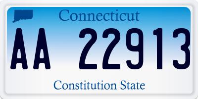 CT license plate AA22913