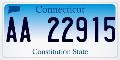 CT license plate AA22915