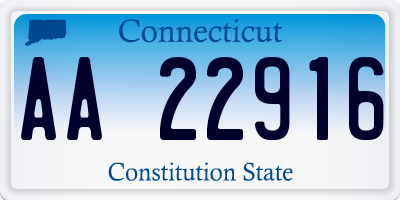 CT license plate AA22916