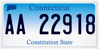 CT license plate AA22918