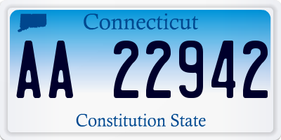 CT license plate AA22942