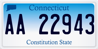 CT license plate AA22943