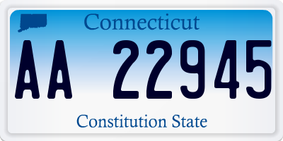 CT license plate AA22945