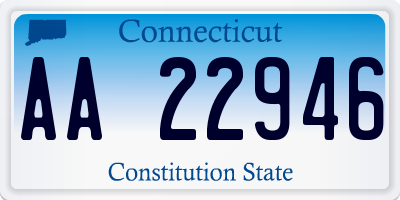 CT license plate AA22946