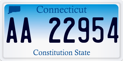 CT license plate AA22954