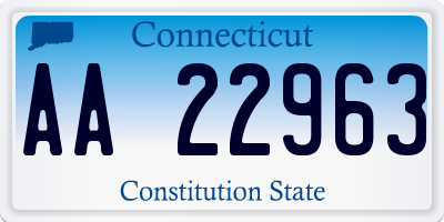 CT license plate AA22963