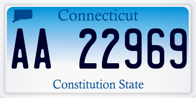 CT license plate AA22969