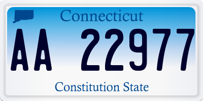 CT license plate AA22977