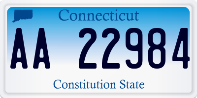 CT license plate AA22984