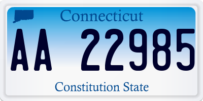 CT license plate AA22985