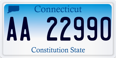 CT license plate AA22990