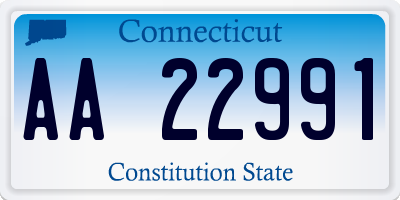 CT license plate AA22991