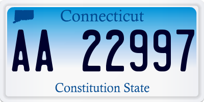 CT license plate AA22997