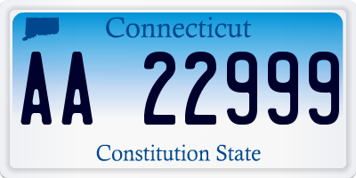 CT license plate AA22999