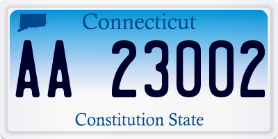 CT license plate AA23002