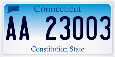 CT license plate AA23003