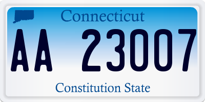 CT license plate AA23007