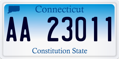 CT license plate AA23011