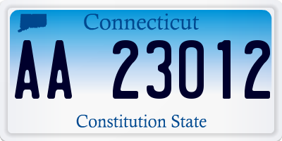 CT license plate AA23012