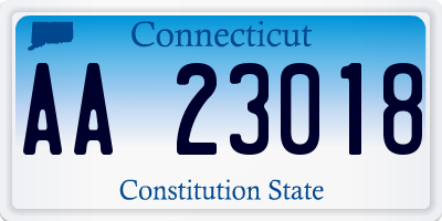 CT license plate AA23018