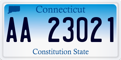 CT license plate AA23021